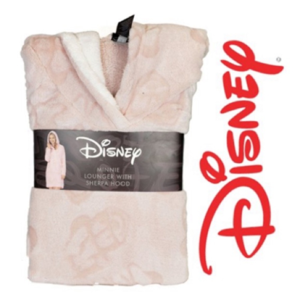 Women's Disney Pink Lounger Robe w Sherpa Hood